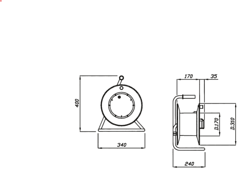 3520 ZECA AVVOLGICAVO CON RIENTRO MANUALE 25M 2100W CON 2 PRESE CEE 16A
