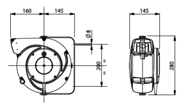 5908/T306 230V ZECA E27 AVVOLGITORE COMPLETO DI LAMPADA CON TRASFORMATORE