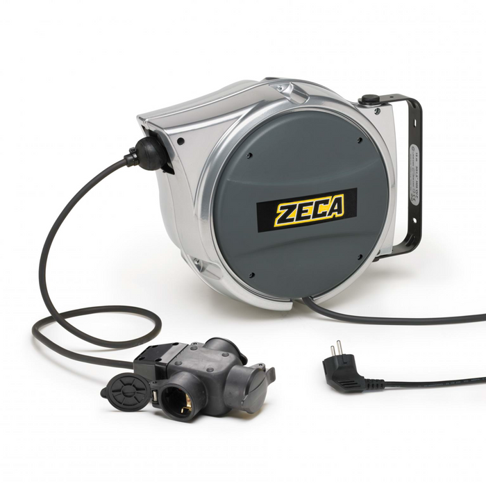 AL41/315 GS3 SILVER ZECA PROLUNGA CON RIENTRO AUTOMATICO 15M CON TRIPLA PRESA E SPINA SCHUKO