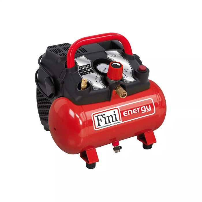 FINI ENERGY 6 Compressore coassiale oilless, versatile e semplice da utilizzare e trasportare.