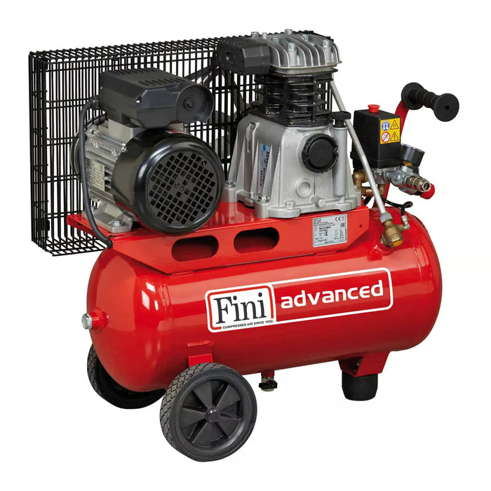 FINI MK102-25-2M Compressore professionale a cinghia monostadio, adatto per artigiani e piccole industrie.